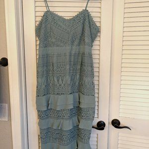 Blue Lace Midi Dress